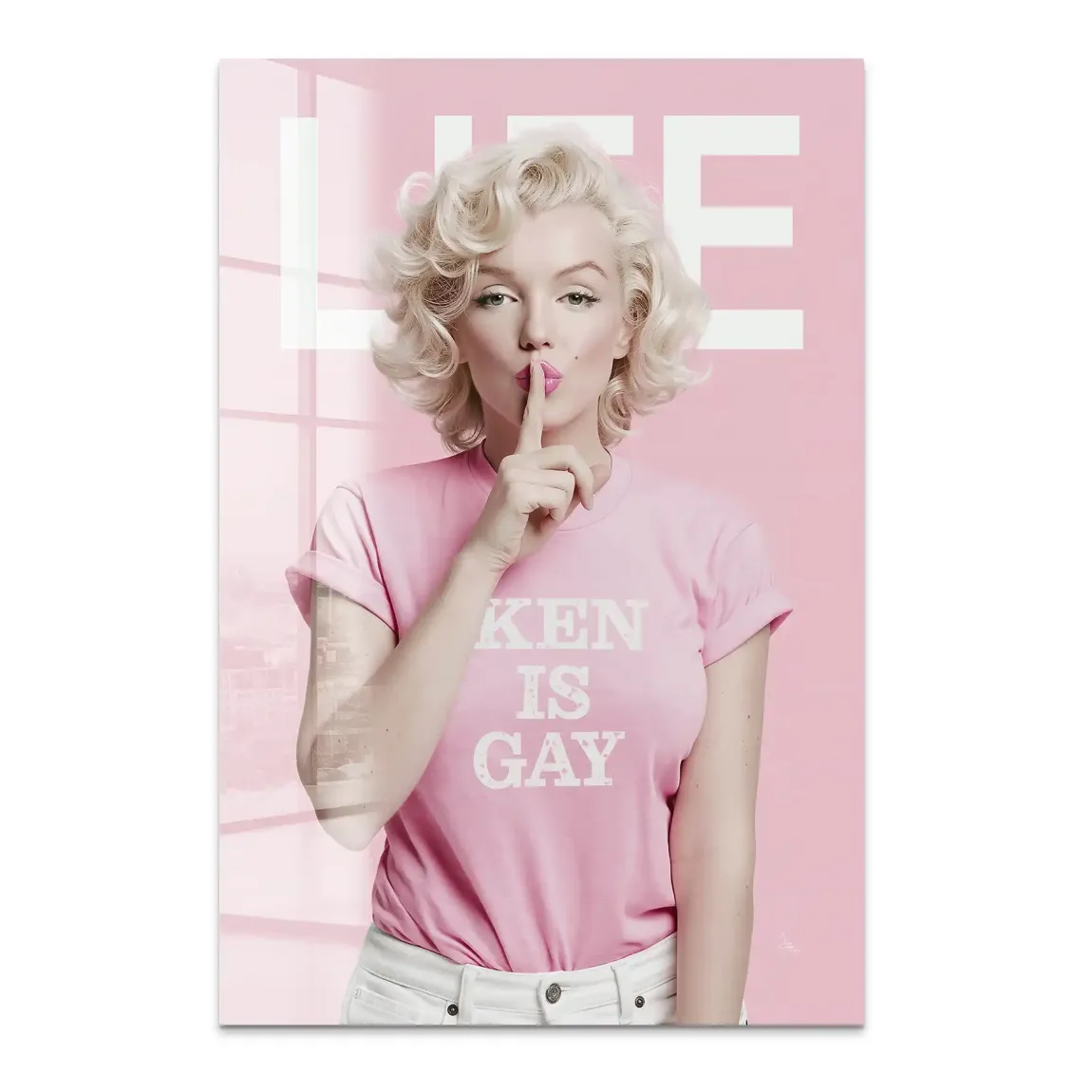 Marilyn Monroe Ken is Gay Acrylglasbild