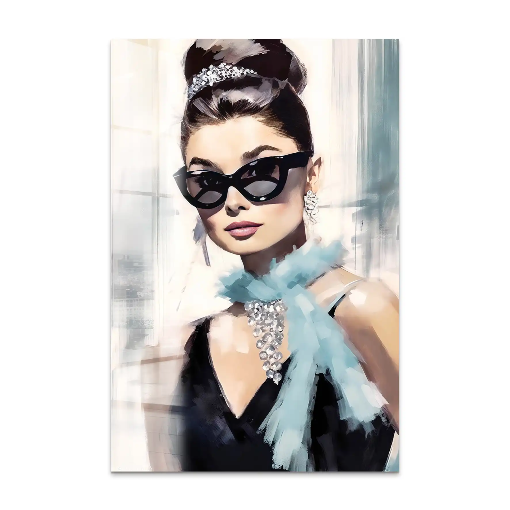 Audrey Hepburn Tiffany Style Acrylglas Bild INGALERIE