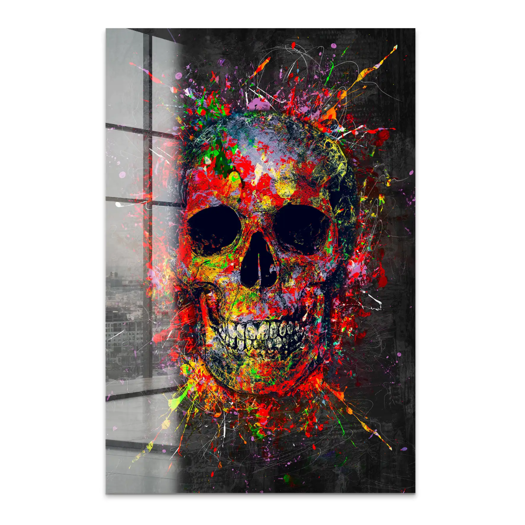 Totenkopf Abstrakt Art Acrylglas Bild INGALERIE