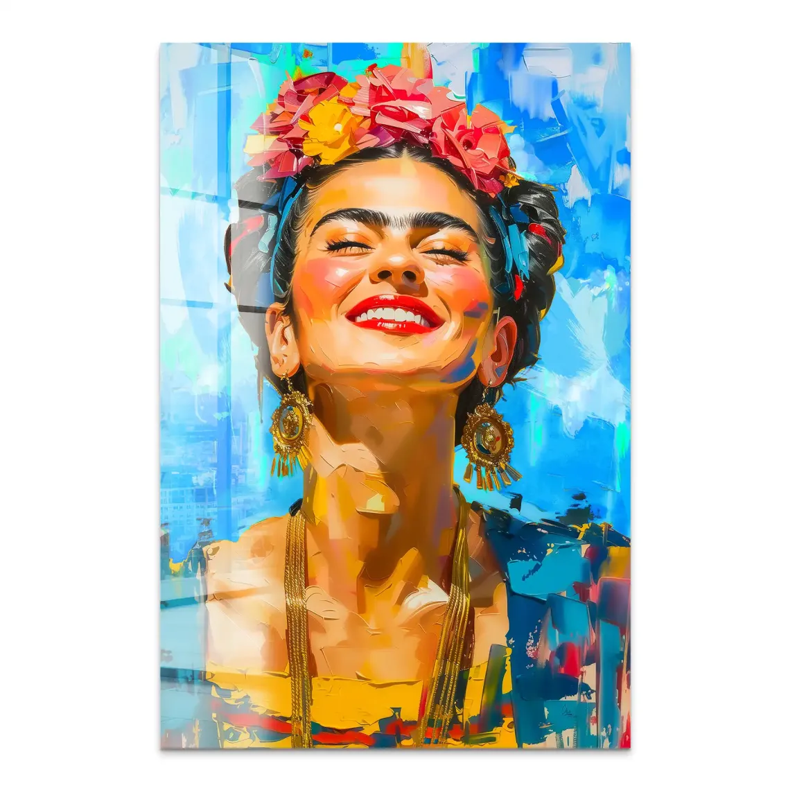 Frida buntes Leben Acrylglasbild