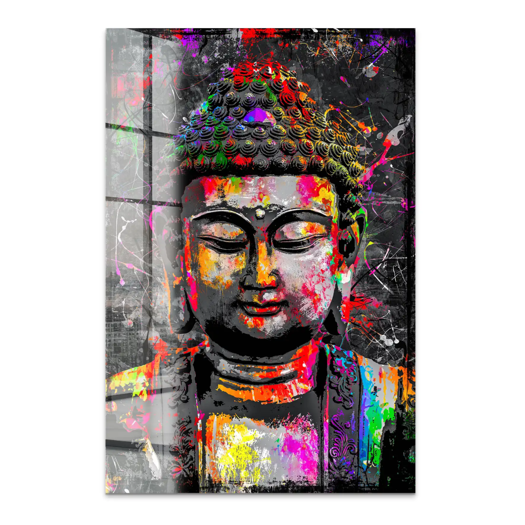 Buddha Bunt Abstrakt Acrylglas Bild INGALERIE