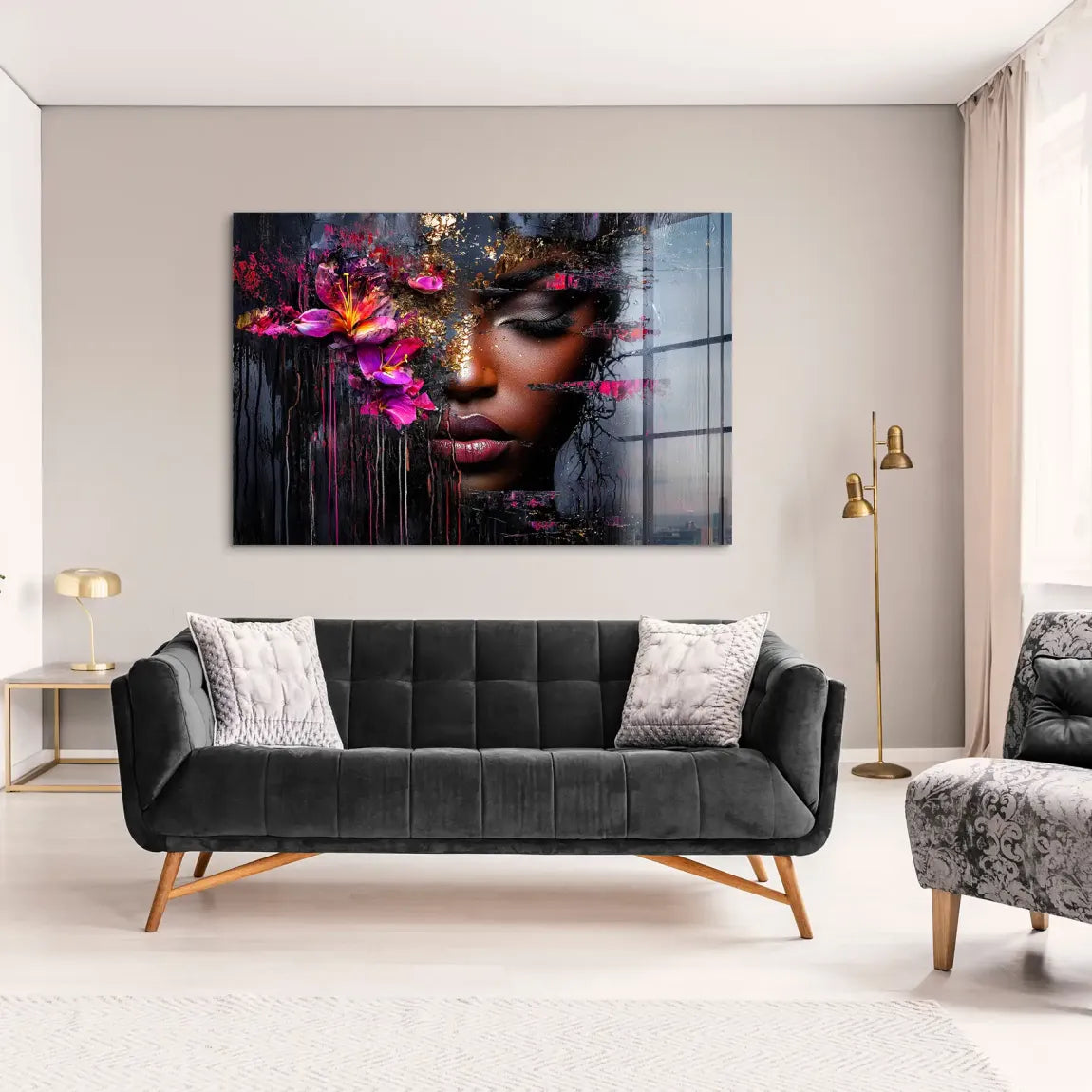 Magie aus Farbe und Gold Acrylglas Bild INGALERIE