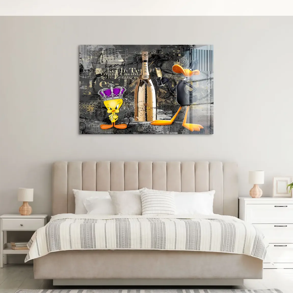 Tweety Duffy Champagner Acrylglasbild