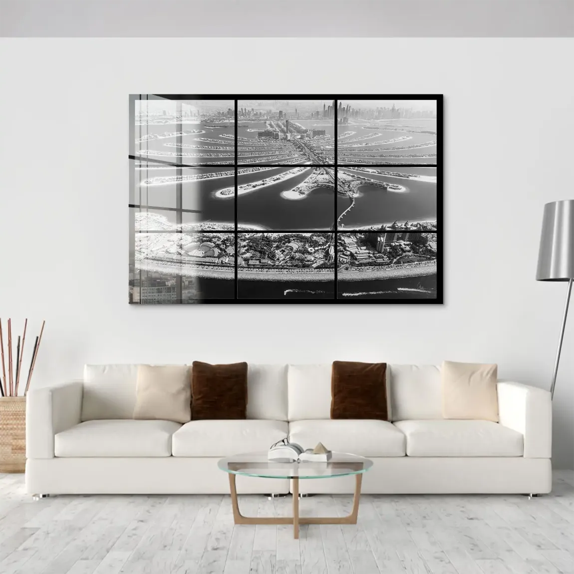 Palm View Dubai Noir Acrylglas Bild
