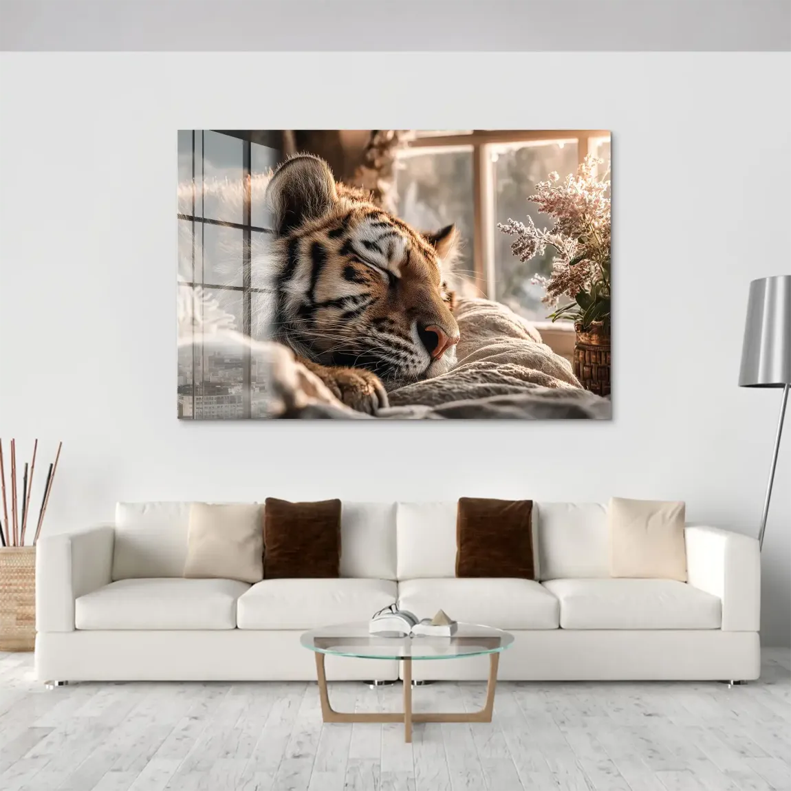 Schlafender Tiger Acrylglasbild