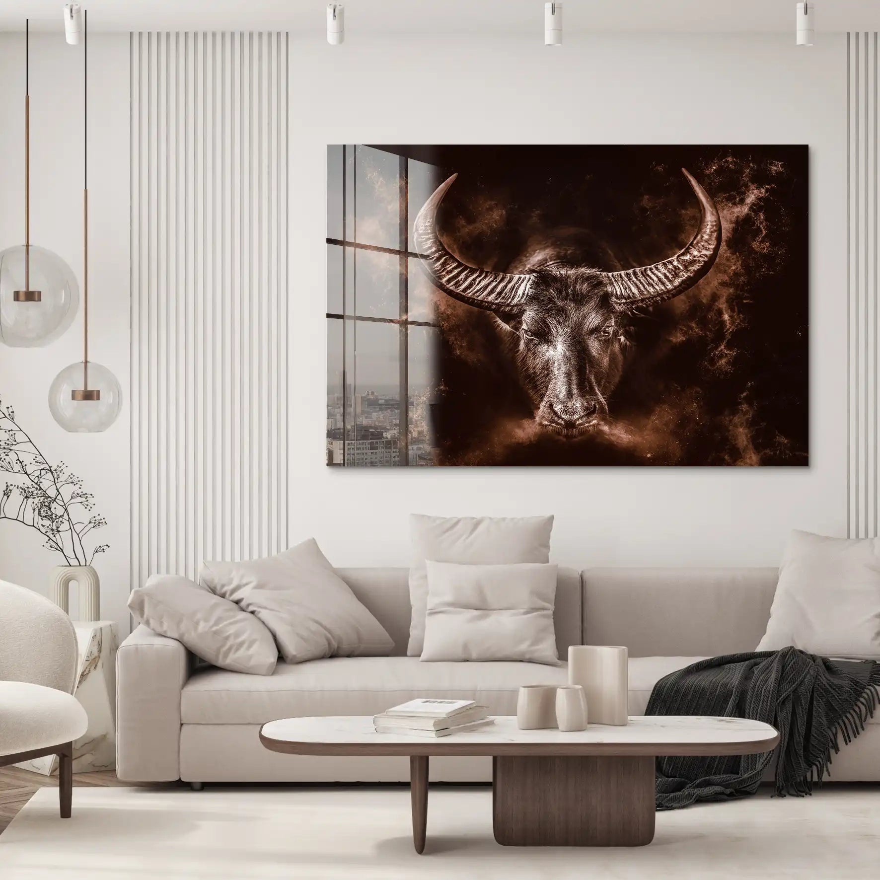 Stier Retro Style Acrylglas Bild INGALERIE