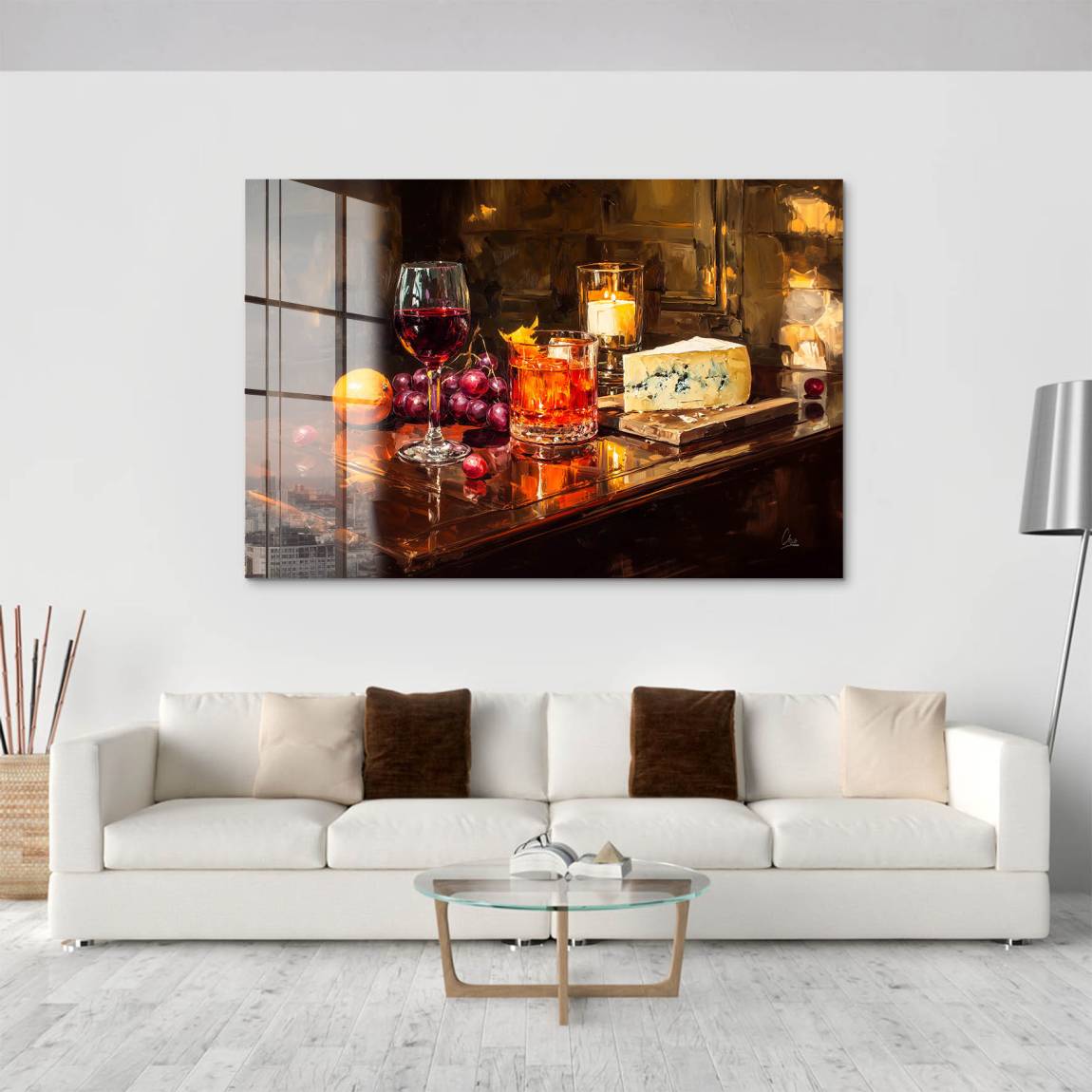 Wein im Licht Acrylglas Bild