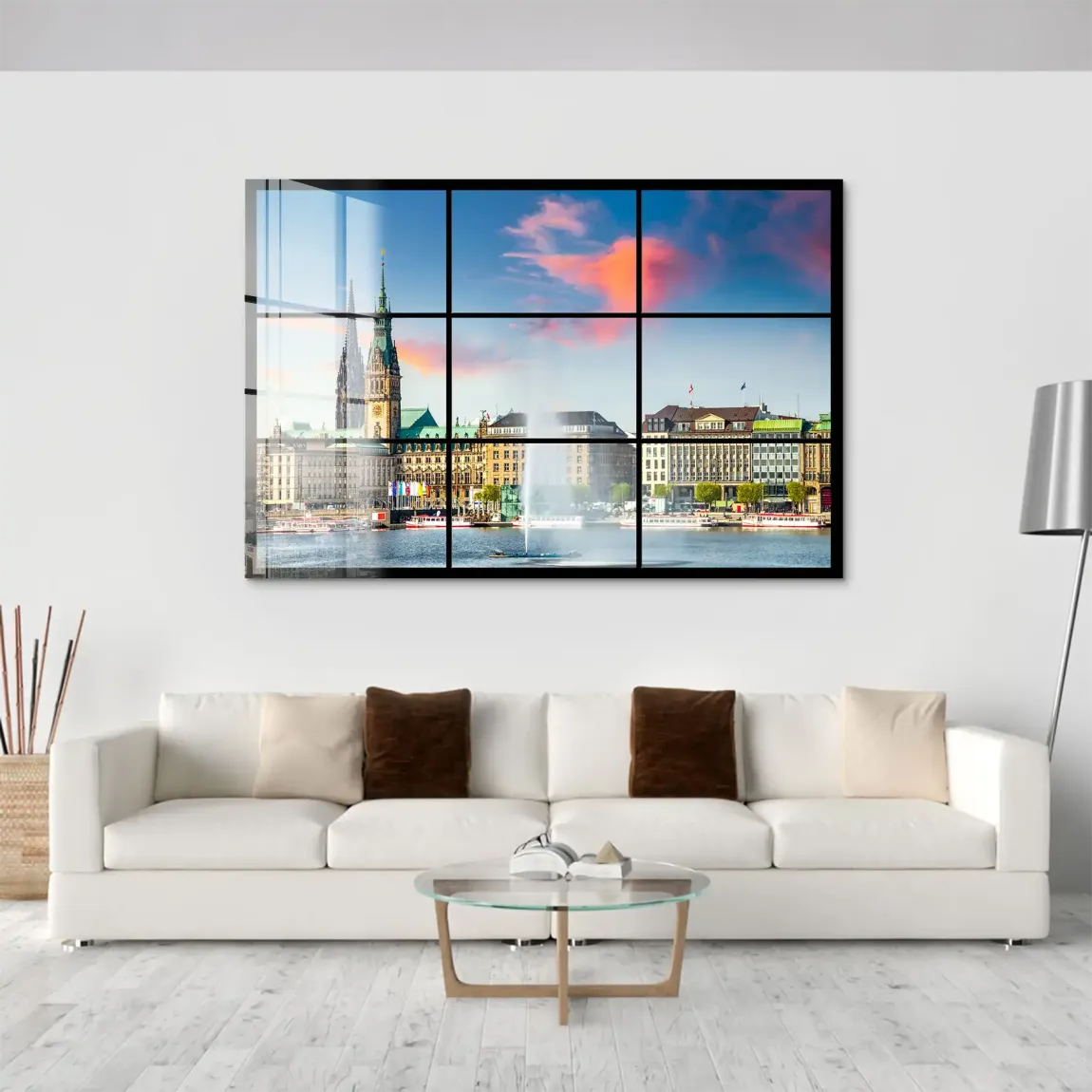 Sunset View Hamburg Acrylglas Bild