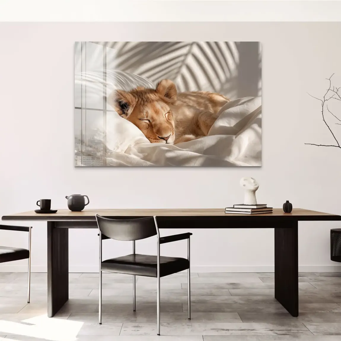 Schlafender Löwe Acrylglasbild