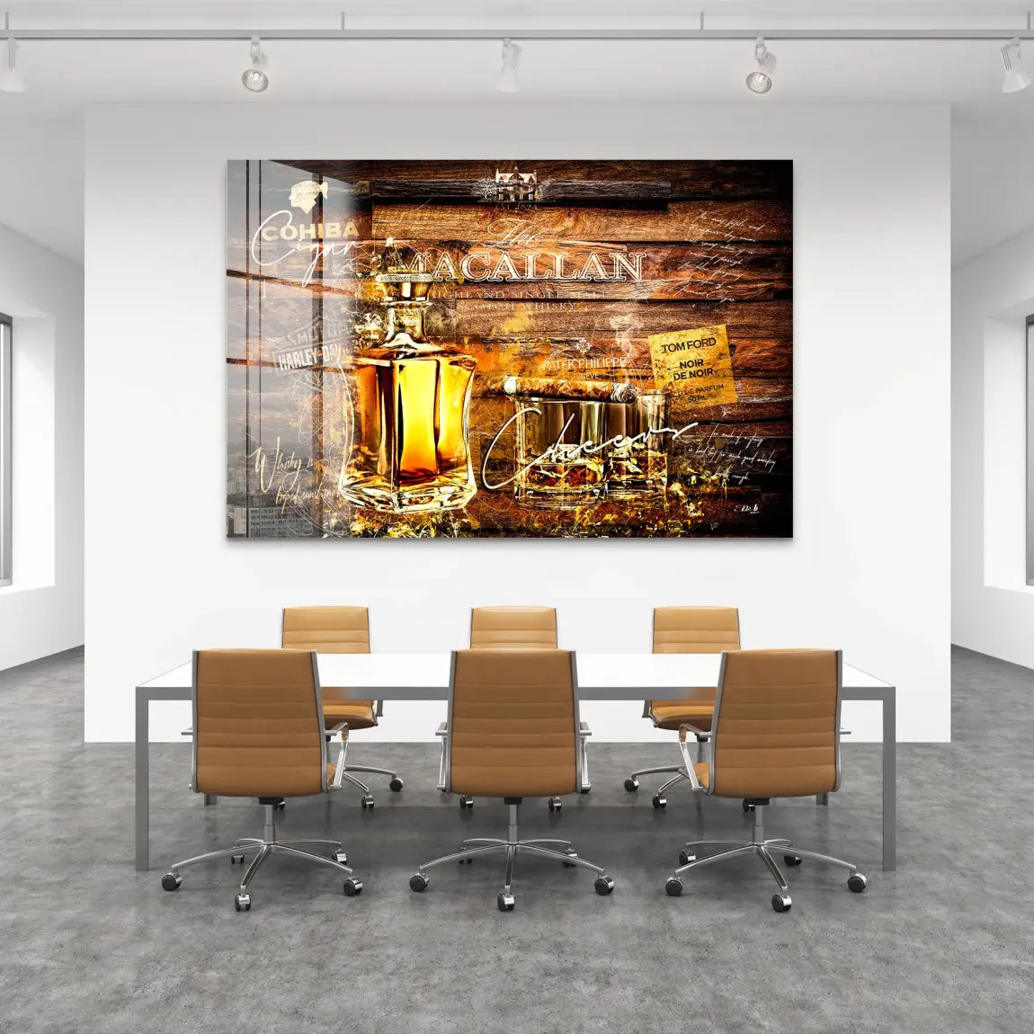 Whisky Holz und Eleganz Acrylglas Bild INGALERIE