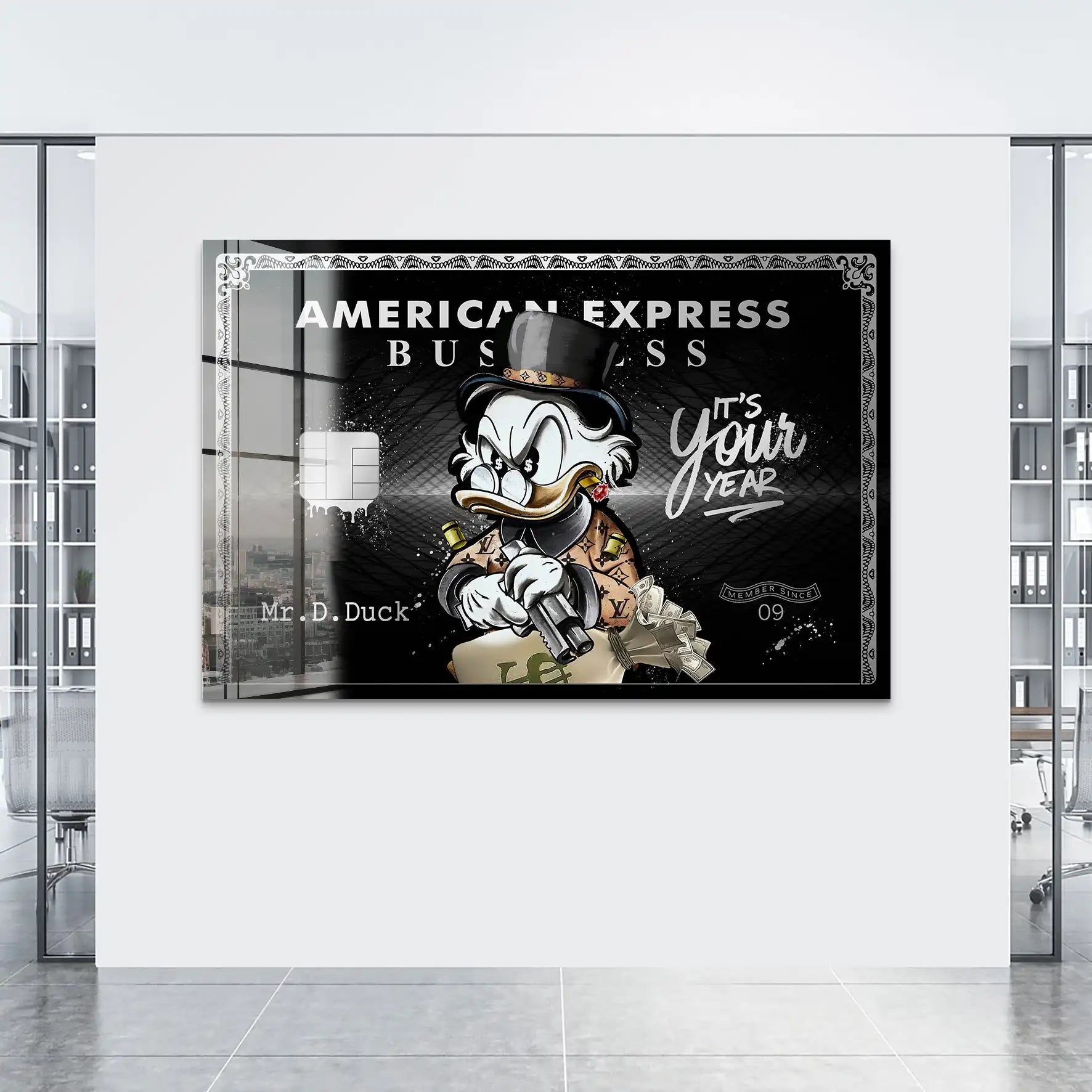 Dagobert Amex Business Silver Edition Acrylglas Bild INGALERIE