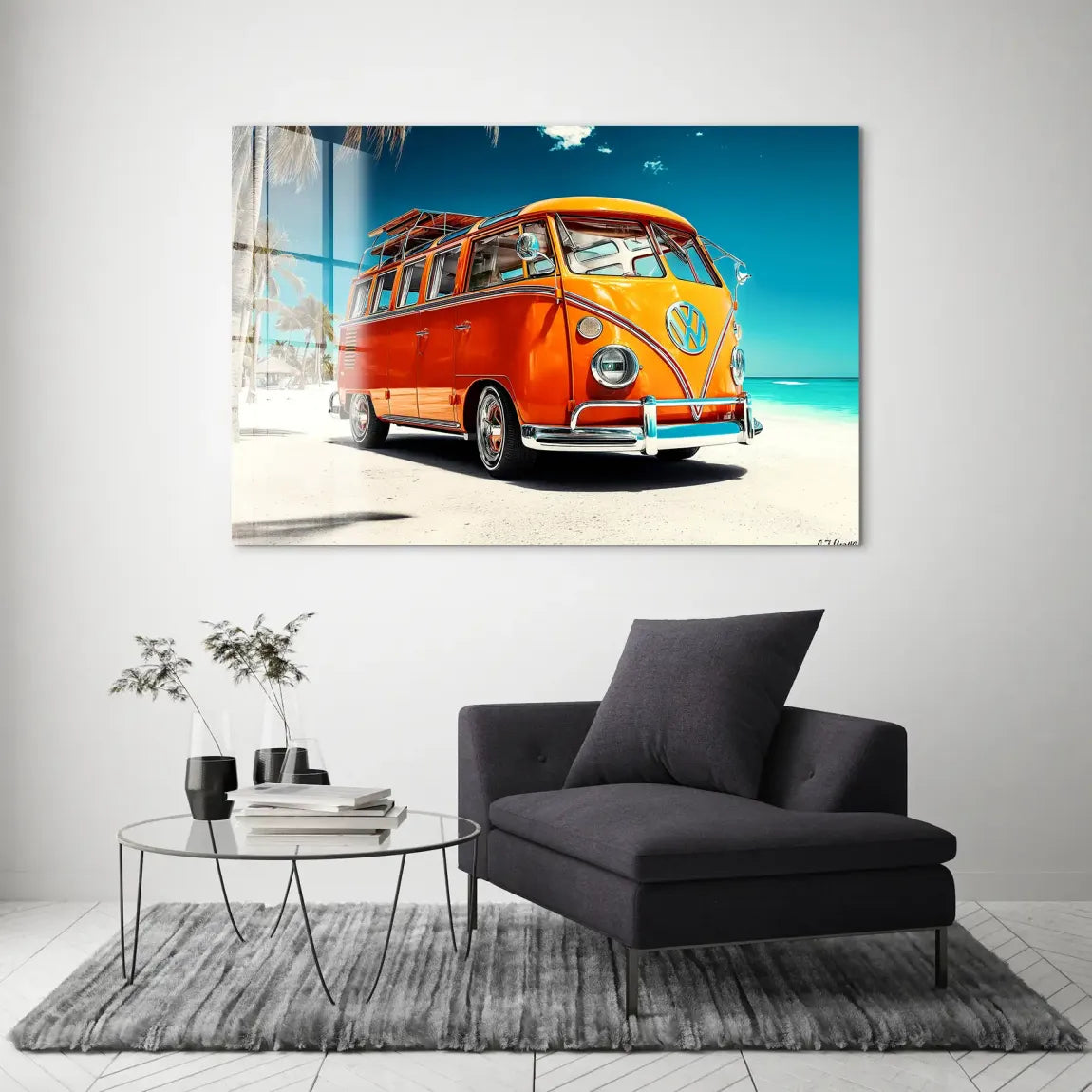 VW Bulli Beach Acrylglas Bild INGALERIE