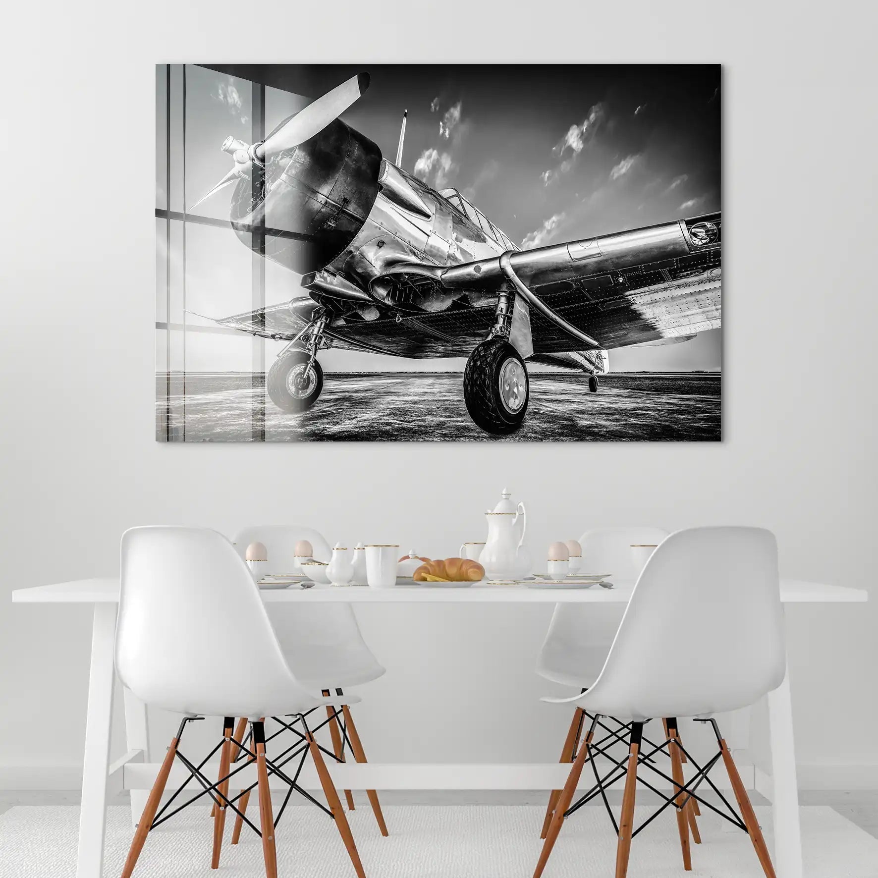 Vintage Proppeller Flugzeug Acrylglas Bild INGALERIE