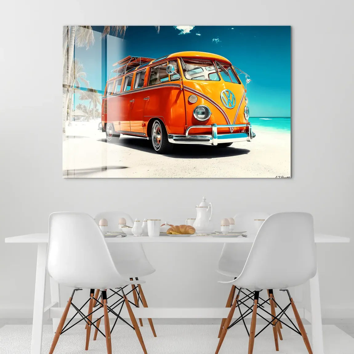 VW Bulli Beach Acrylglas Bild INGALERIE