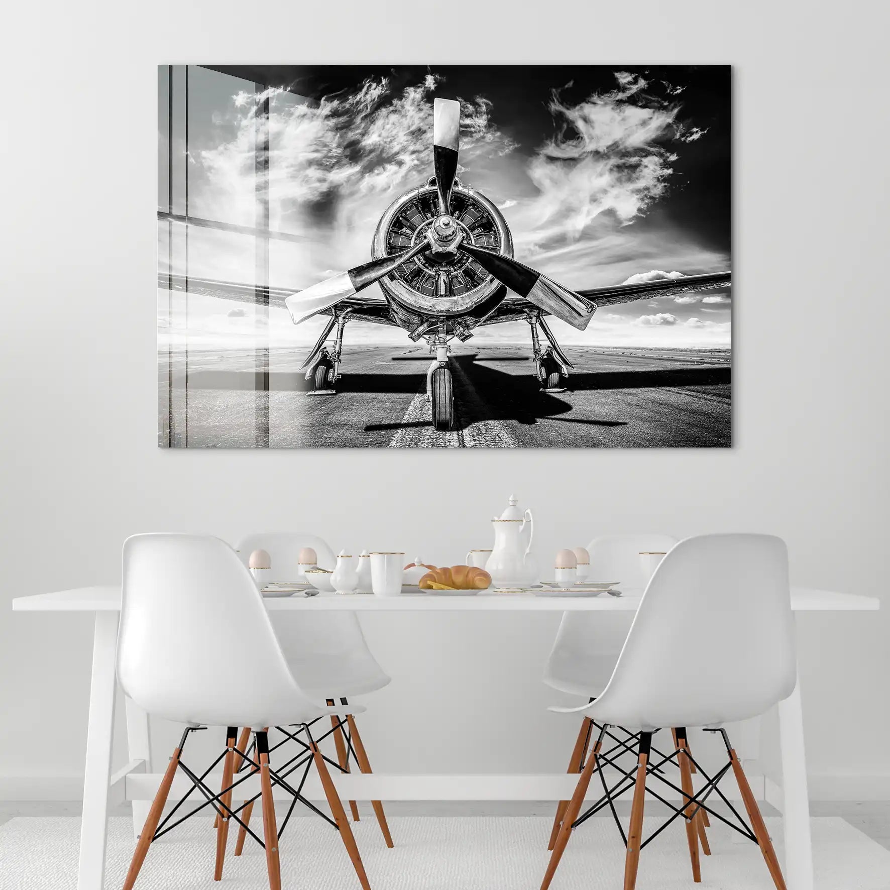 Old School Proppeller Flugzeug Acrylglas Bild INGALERIE