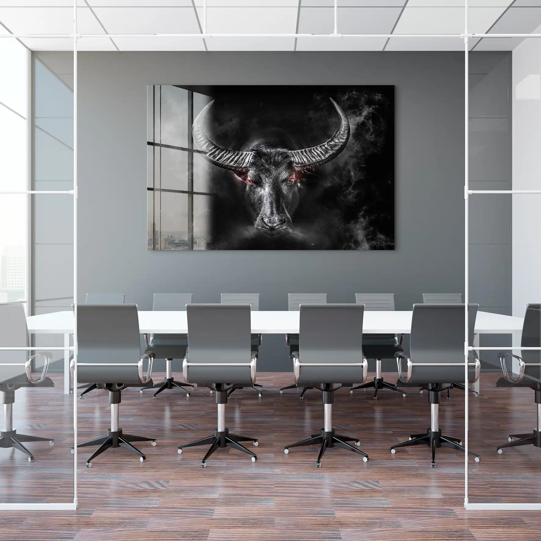 Stier Black Style Acrylglas Bild INGALERIE