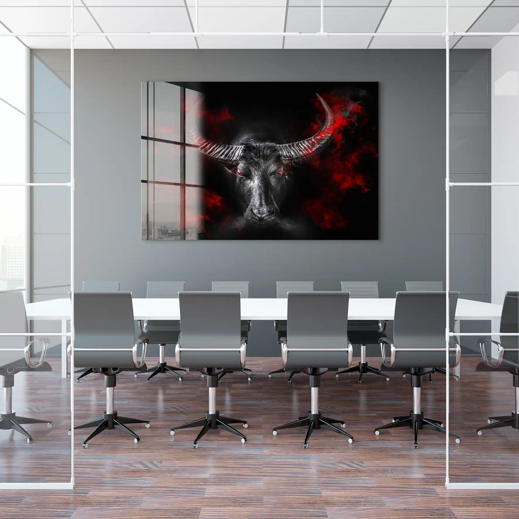 Stier Devil Style Acrylglas Bild INGALERIE