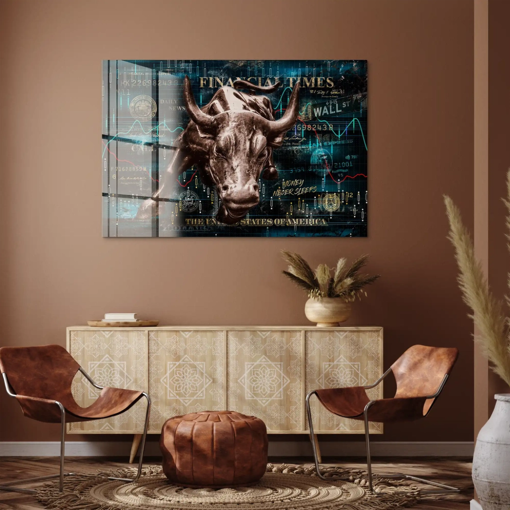 Wallstreet Bulle Pop Art Acrylglas Bild INGALERIE