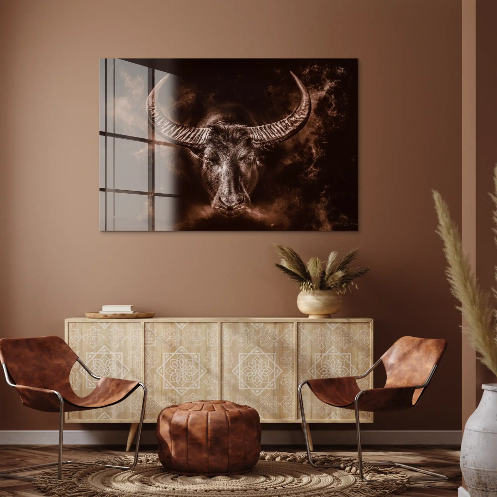 Stier Vintage Acrylglas Bild INGALERIE
