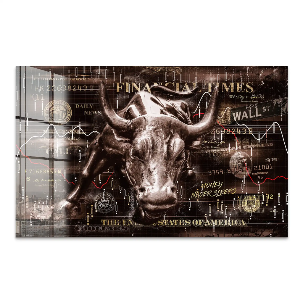 Wallstreet Bulle Retro Pop Art Acrylglas Bild INGALERIE