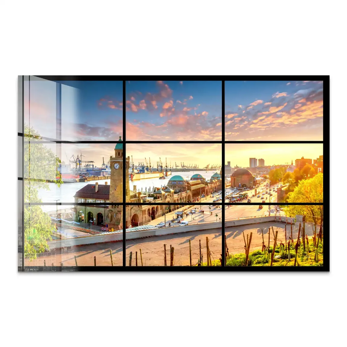 Hamburg Sunset View Acrylglas Bild