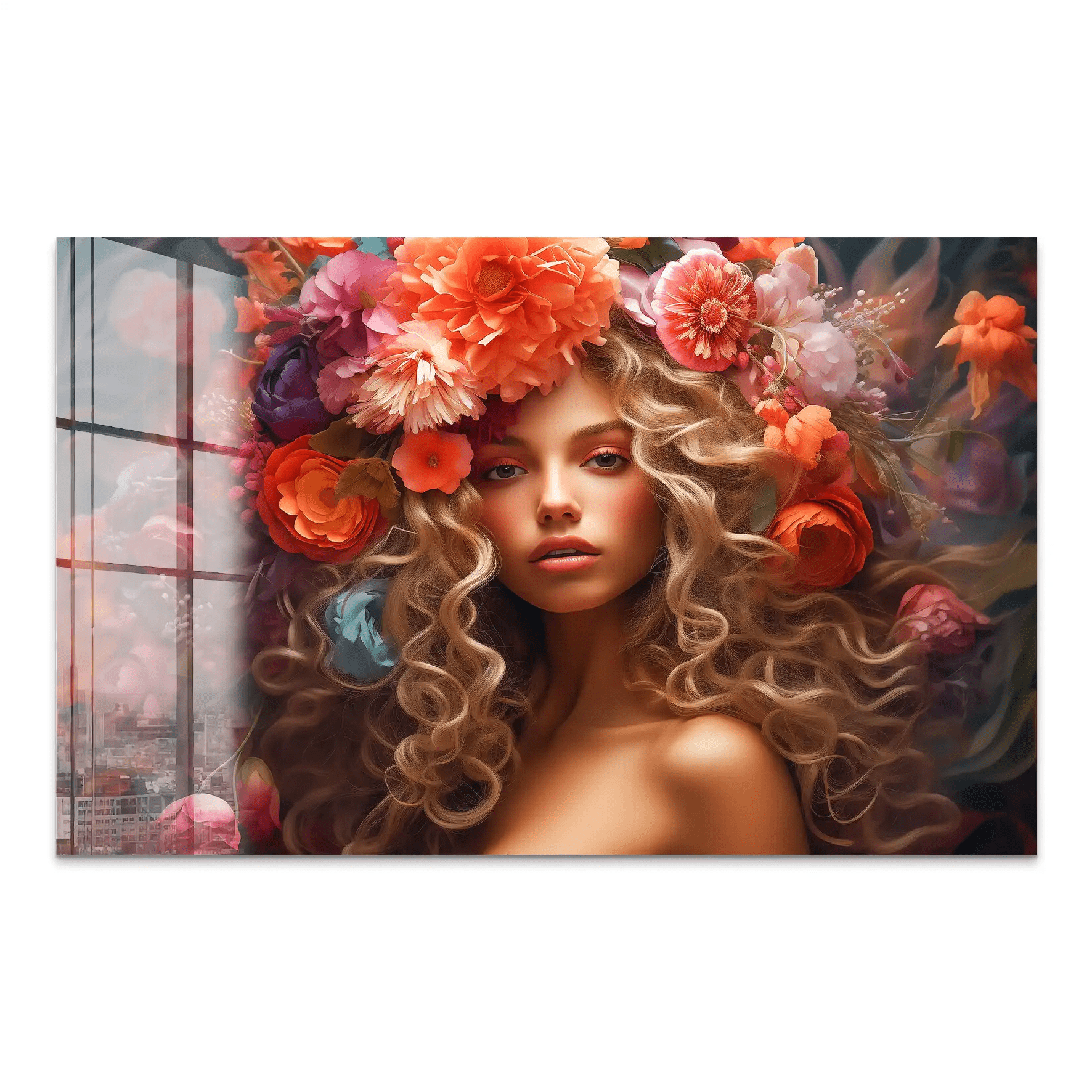 Blumen Mädchen Acrylglas Bild INGALERIE