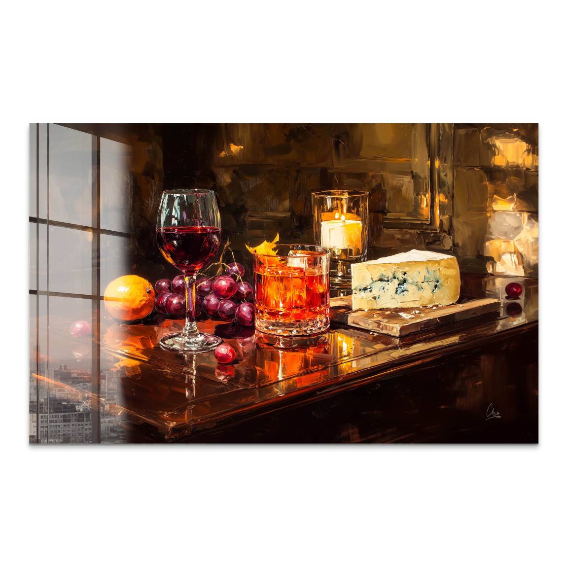 Wein im Licht Acrylglas Bild