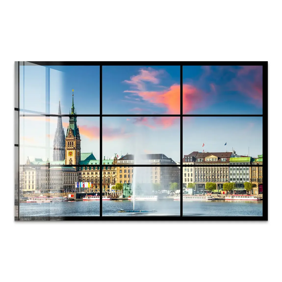 Sunset View Hamburg Acrylglas Bild