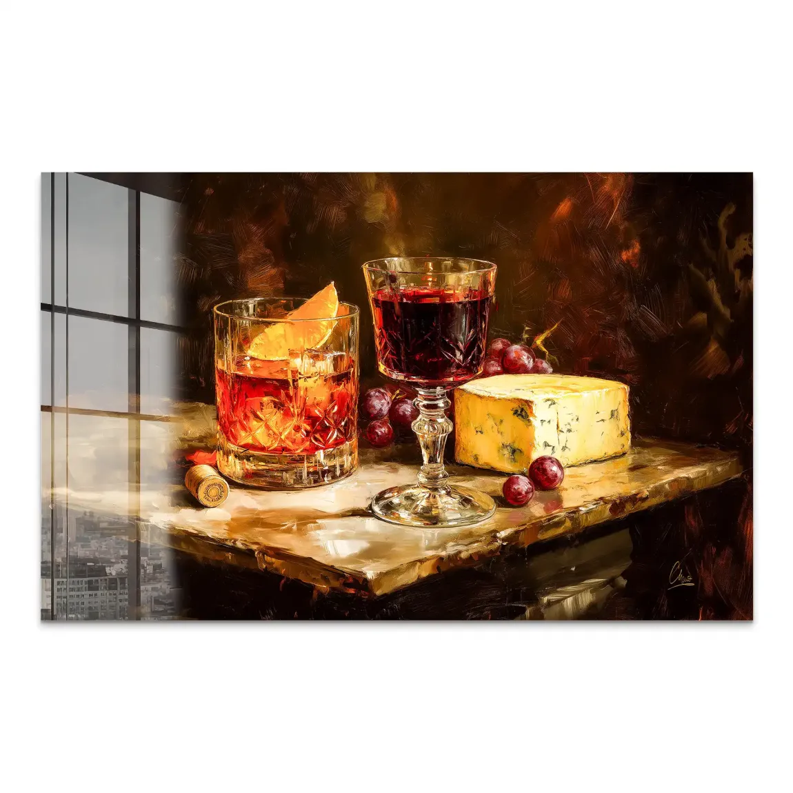 Wein & Käse Acrylglas Bild