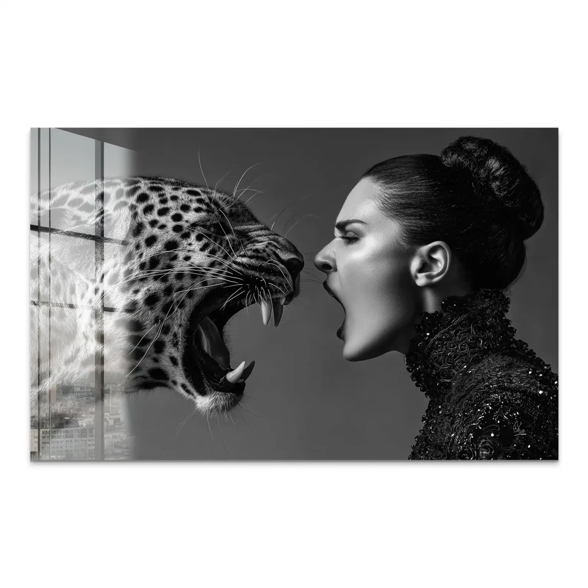 Wild Leopard Connection Acrylglas Bild