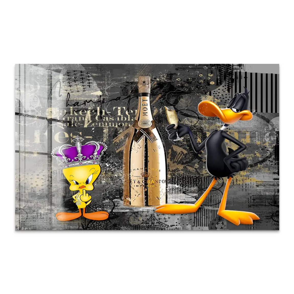Tweety Duffy Champagner Acrylglasbild
