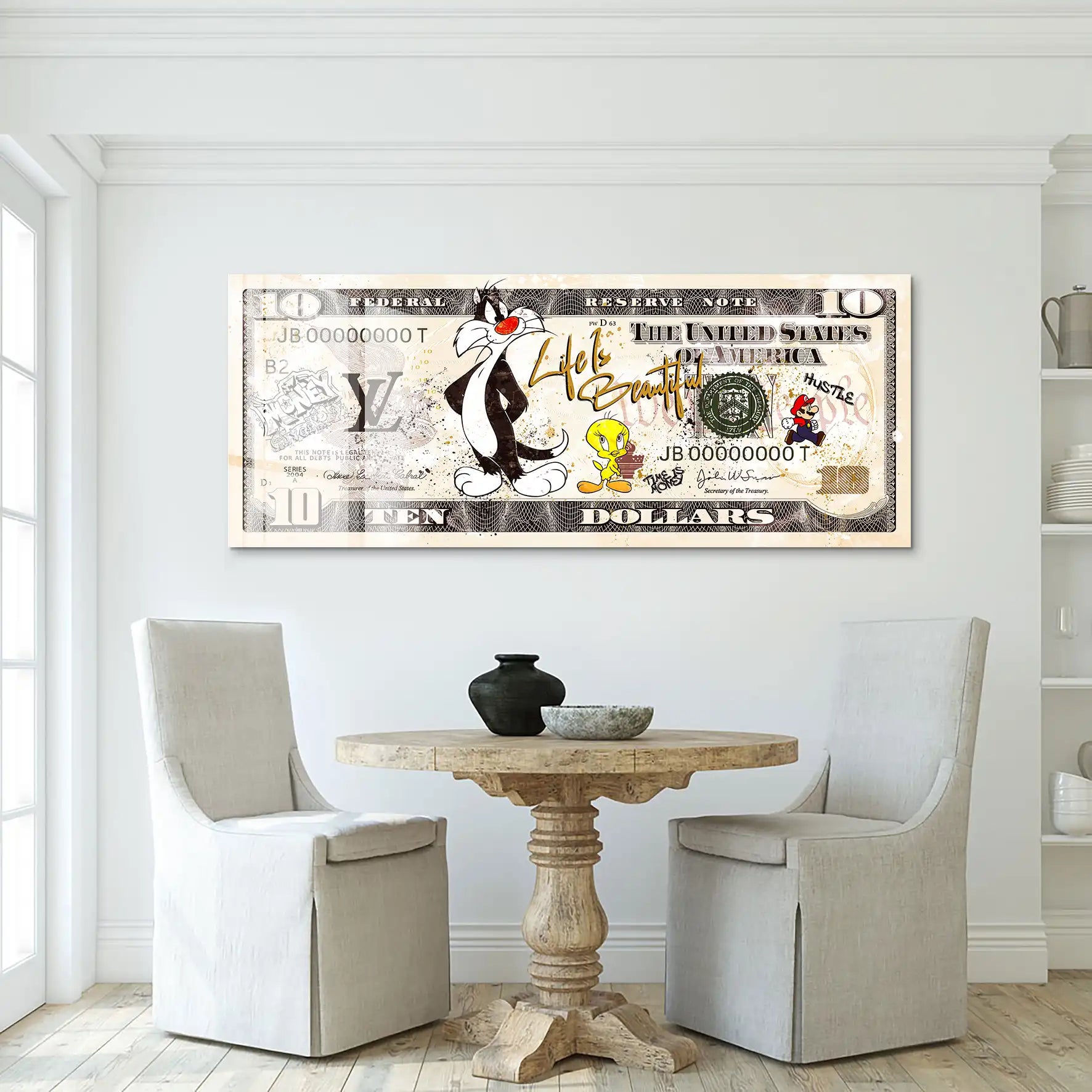 Tweety und Sylverster Dollar Acrylglas Bild INGALERIE