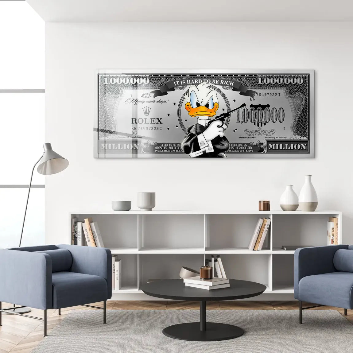 Donald Duck License to Bill Pop Art DollarAcrylglas Bild INGALERIE