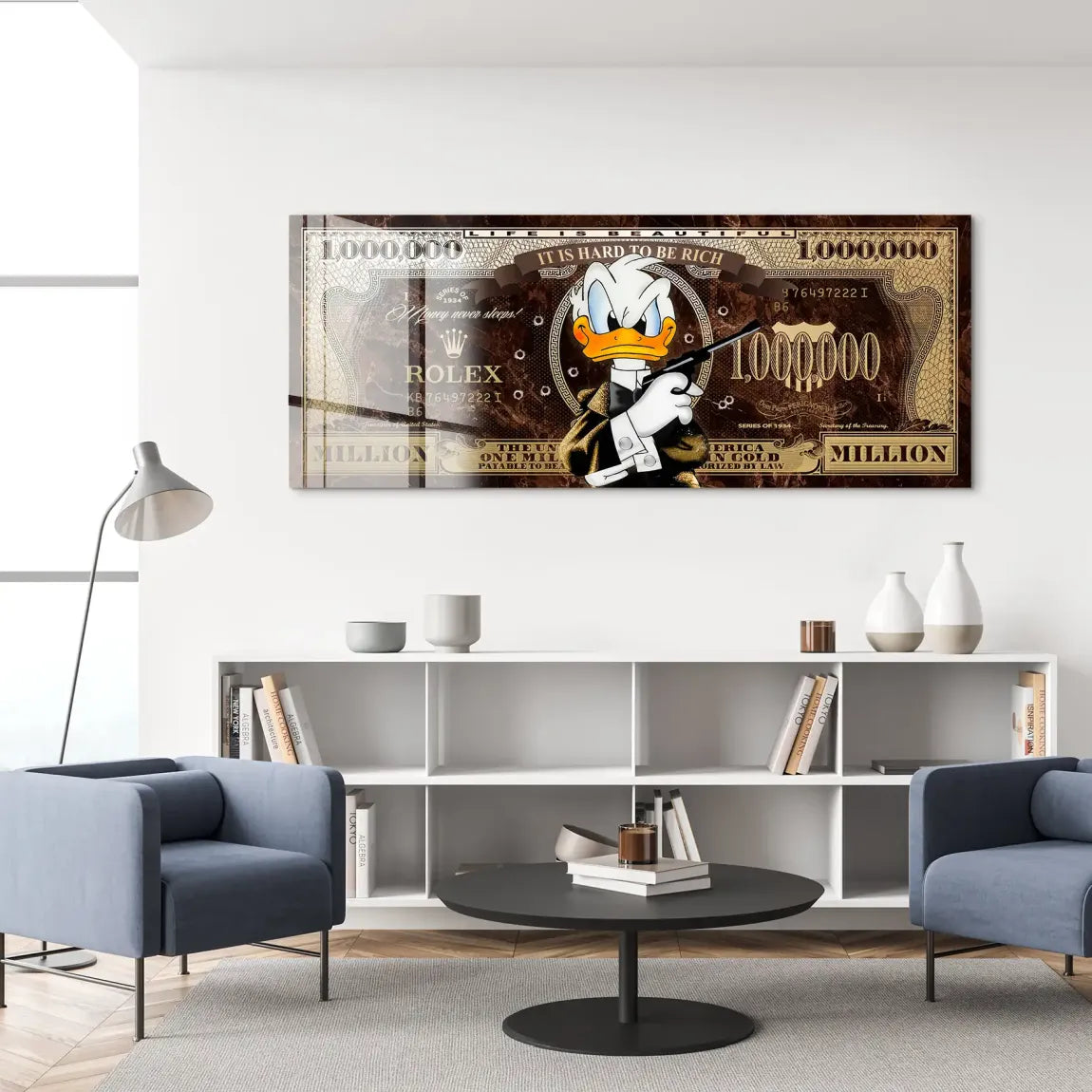 Donald Duck Rich State of Mind Pop Art Acrylglas Bild INGALERIE