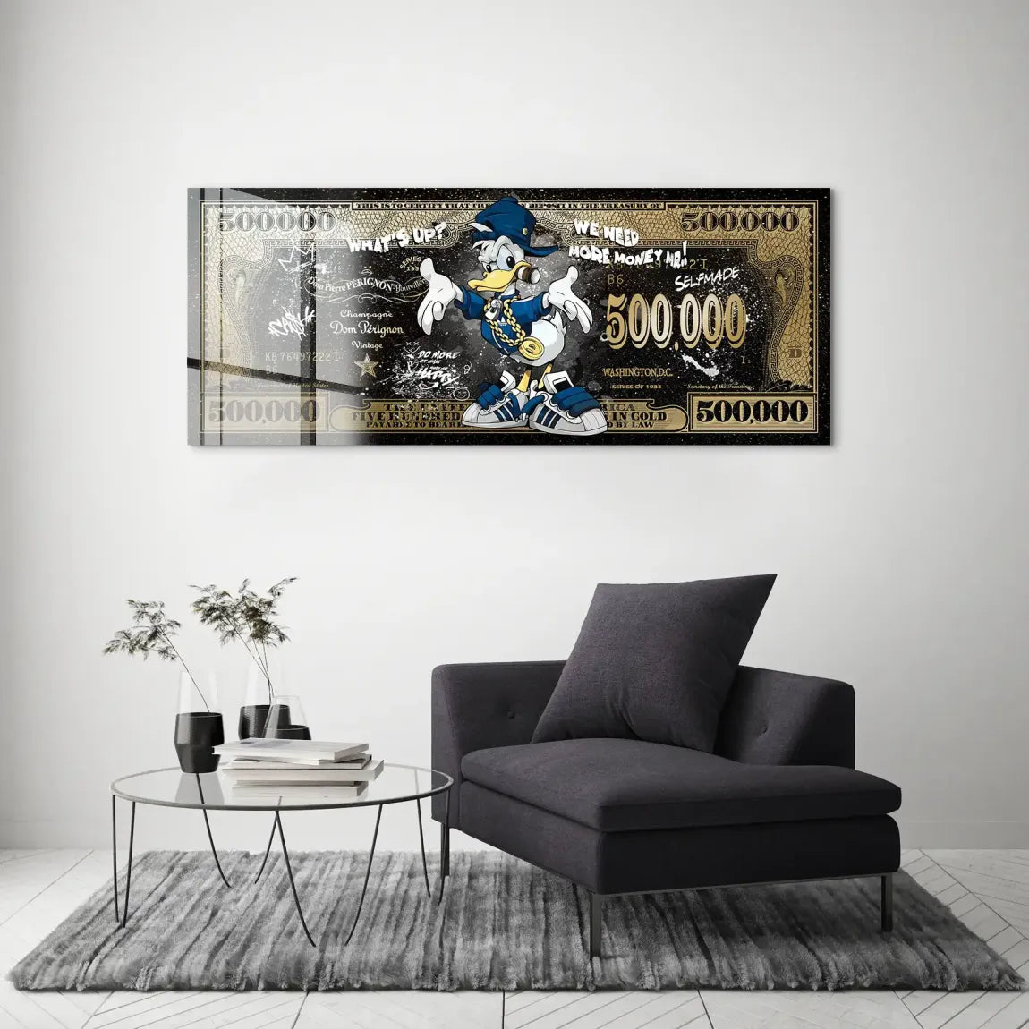 Donald Duck Whats Up Dollar Style Acrylglas Bild INGALERIE
