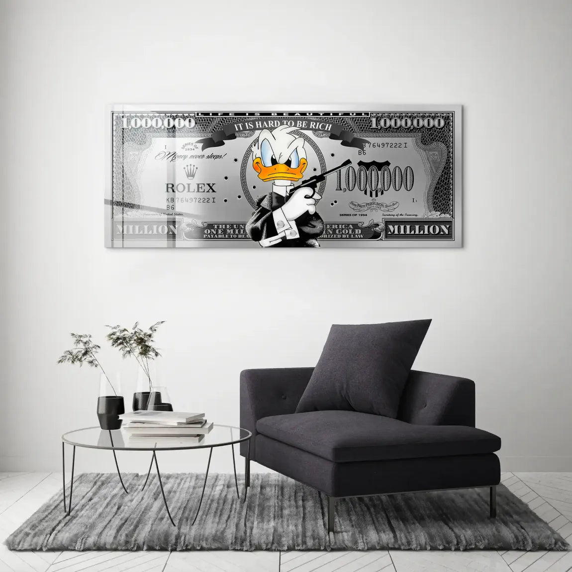Donald Duck License to Bill Pop Art DollarAcrylglas Bild INGALERIE