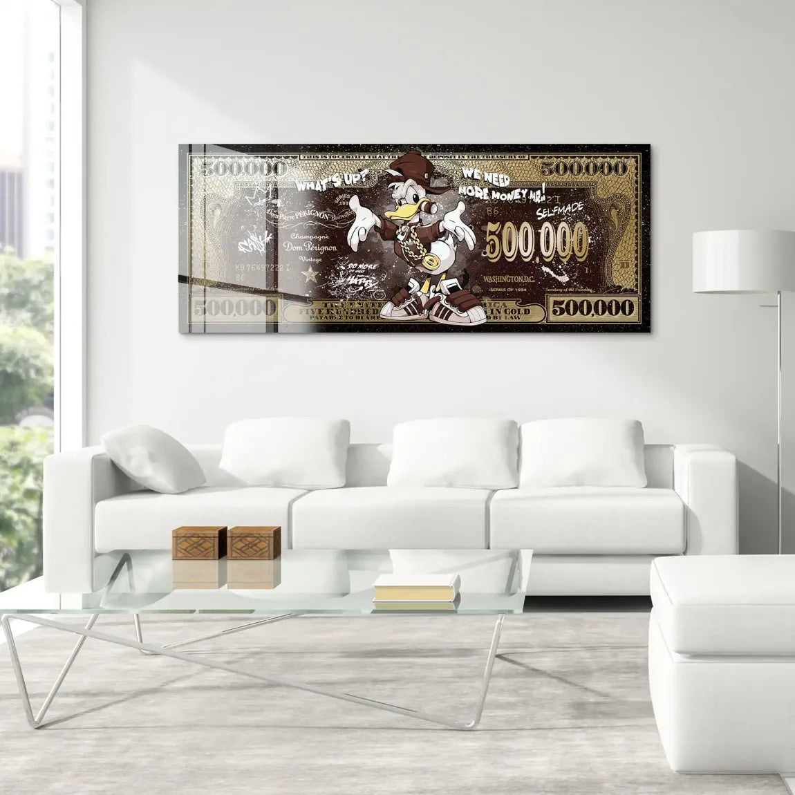 Donald Duck Whats Up Retro Dollar Acrylglas Bild INGALERIE