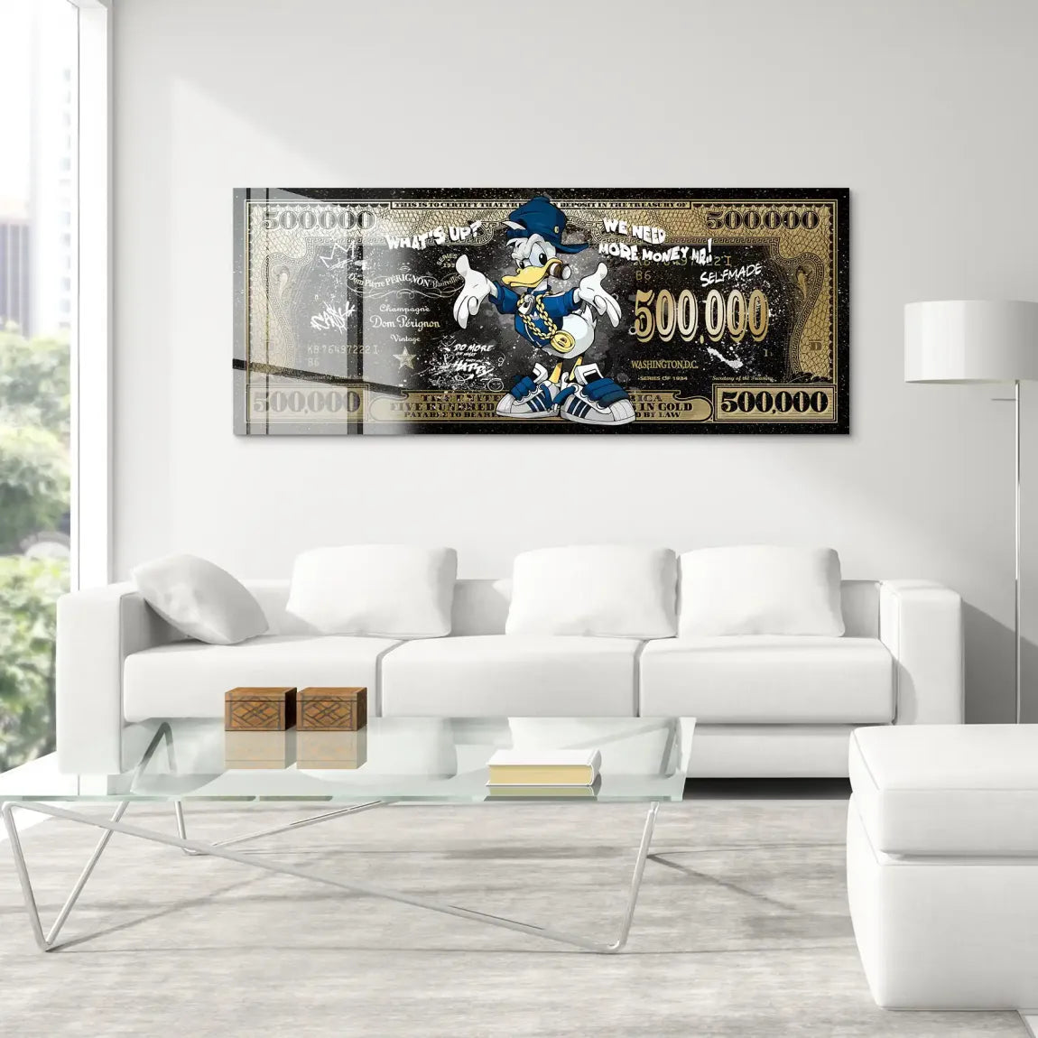 Donald Duck Whats Up Dollar Style Acrylglas Bild INGALERIE