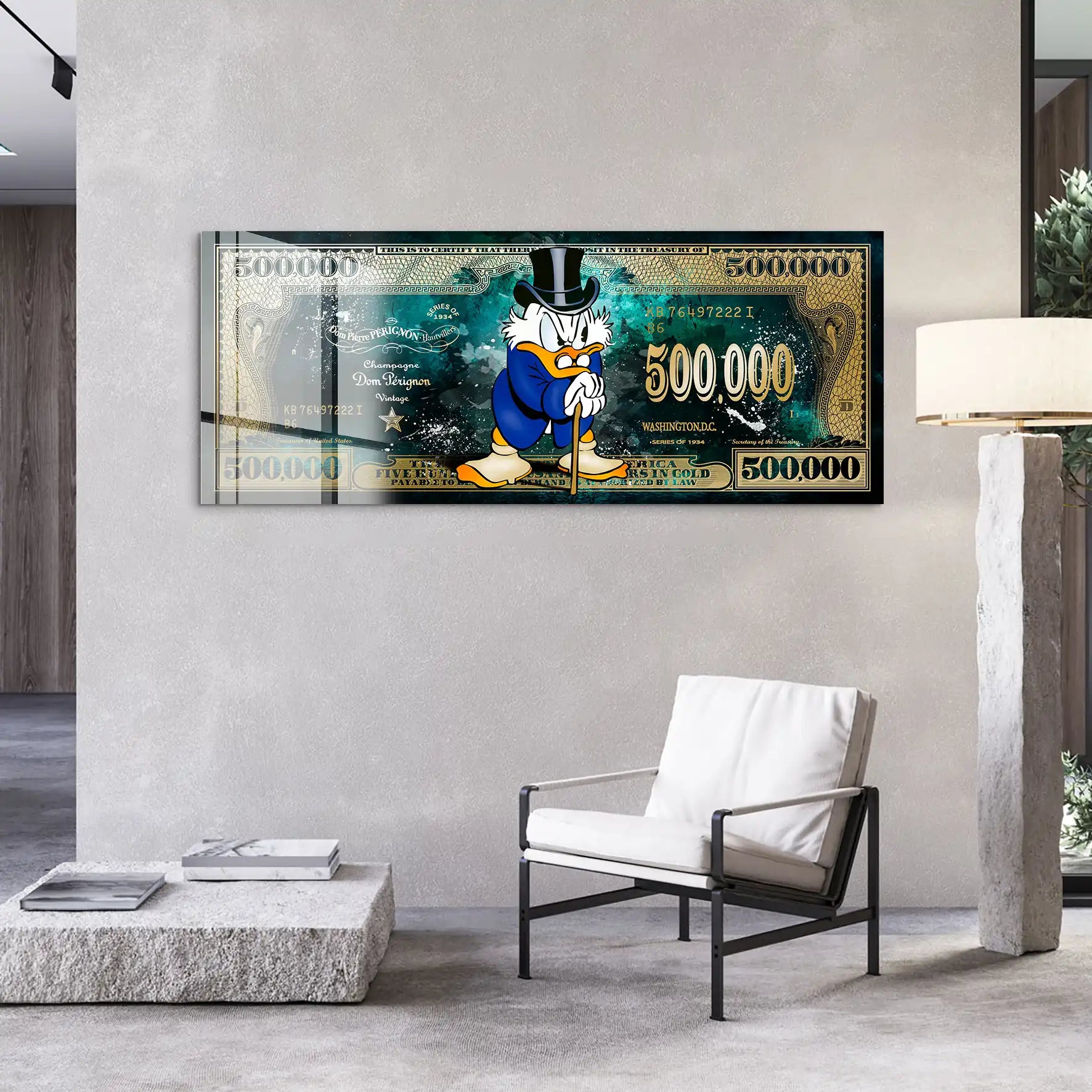 Dagobert Green Scrooge Dollar Acrylglas Bild INGALERIE