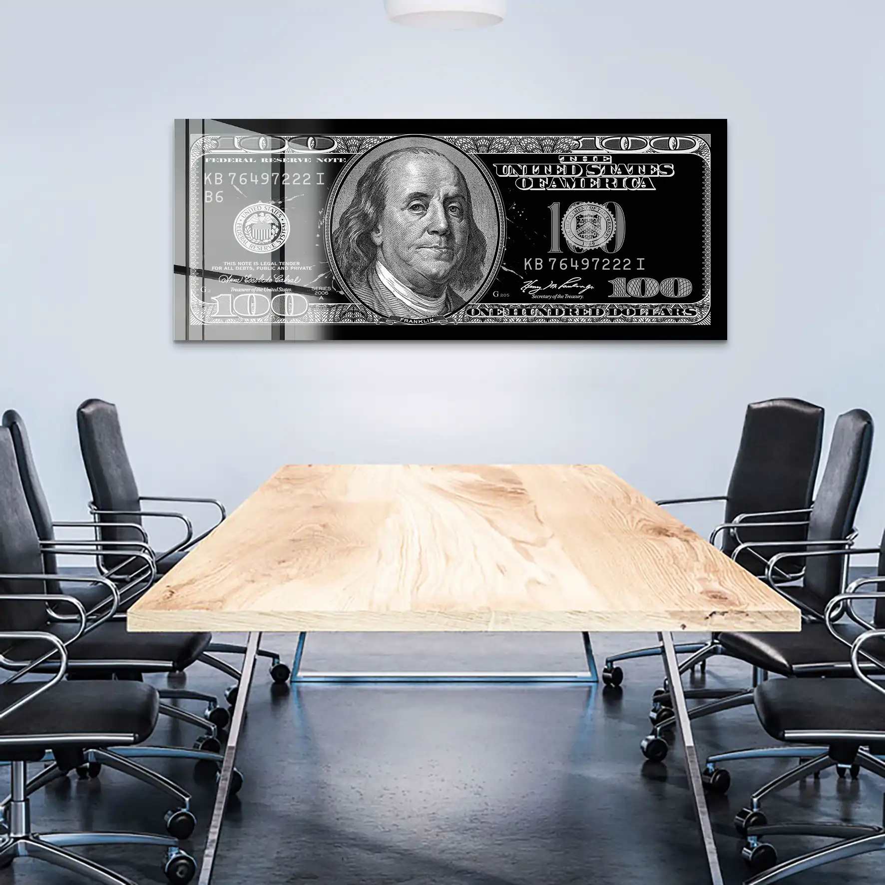 100 Dollar Acrylglas Bild INGALERIE