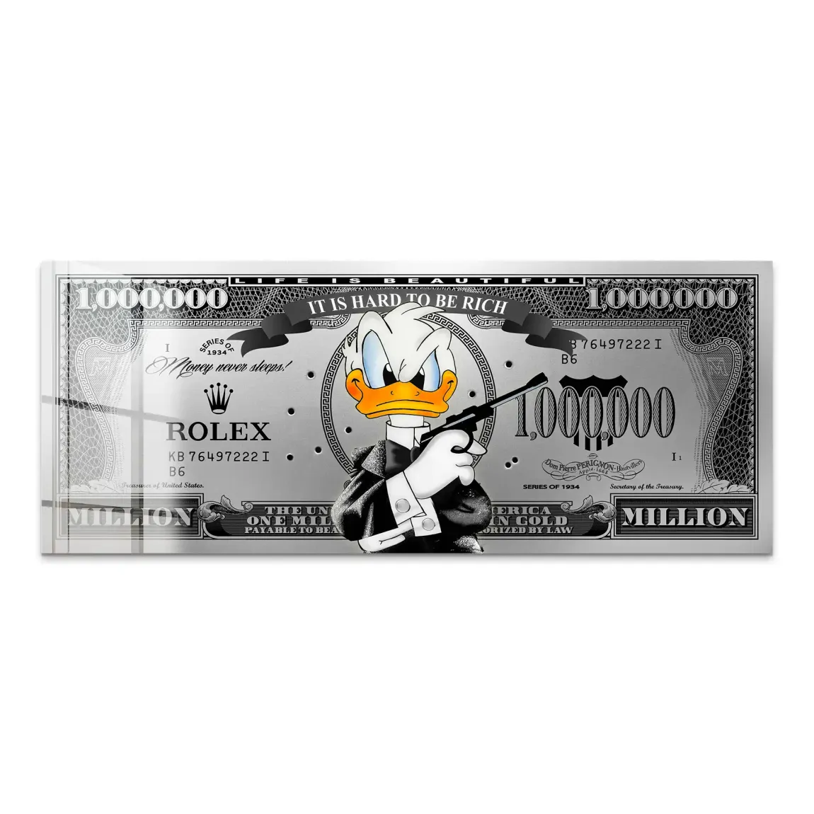 Donald Duck License to Bill Pop Art DollarAcrylglas Bild INGALERIE