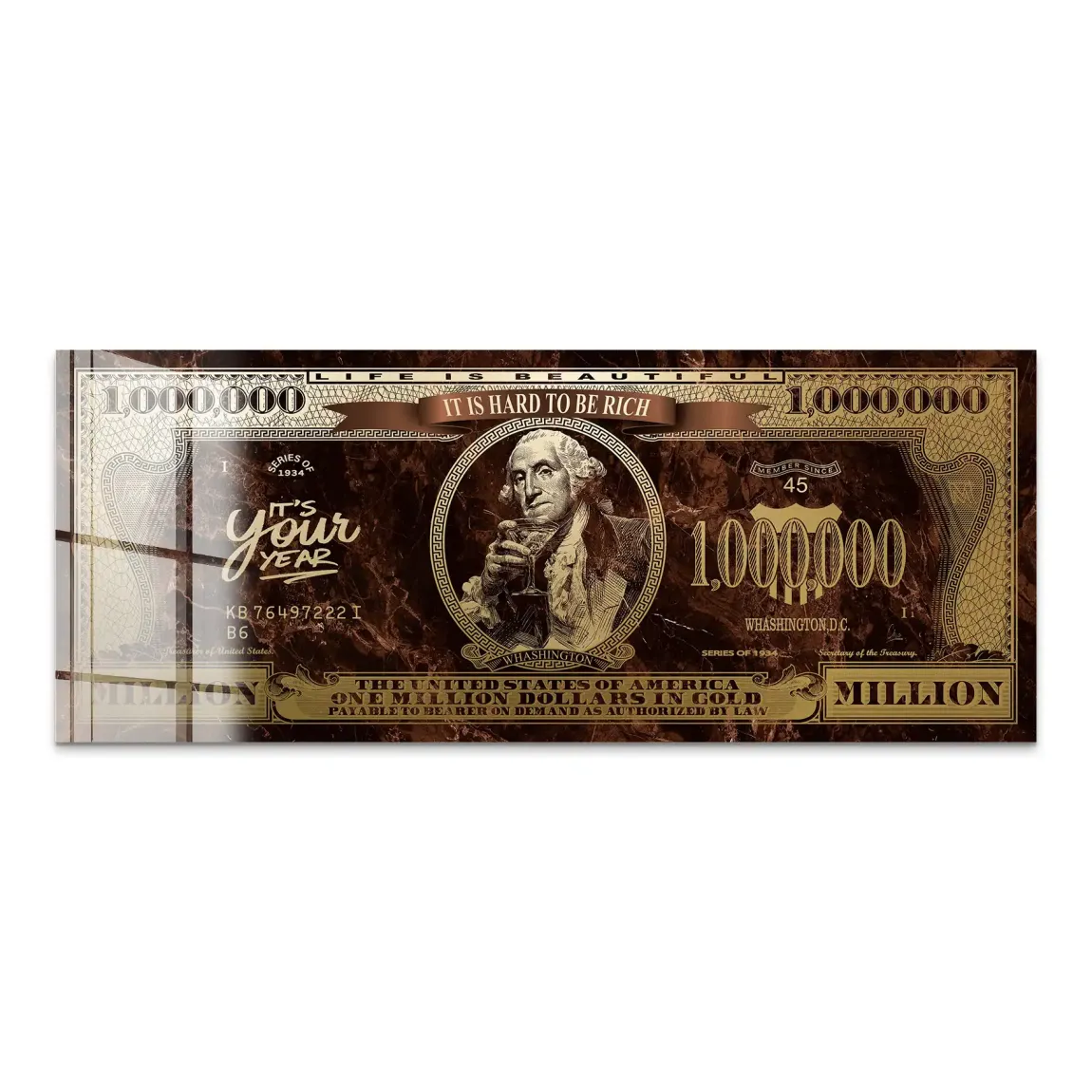 Gold Dollar George Washington Acrylglas Bild