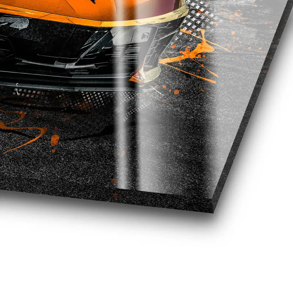 Corvette C8 Abstrak Orange Style Acrylglas Bild INGALERIE