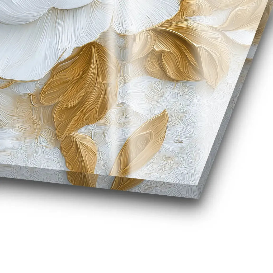 White Gold Rose Art Acrylglas Bild