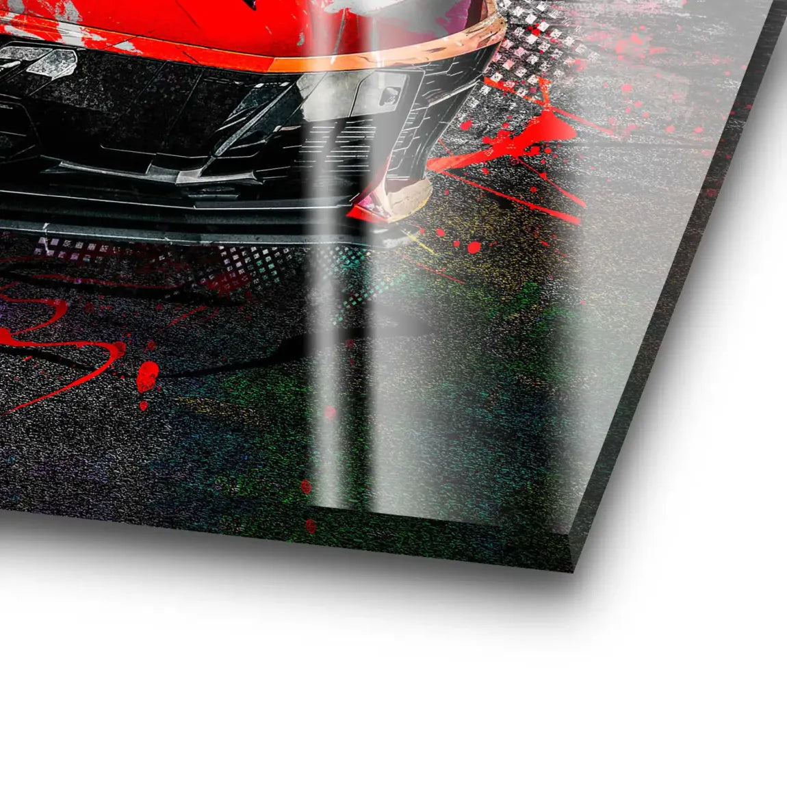 Corvette C8 Abstrak Red Style Acrylglas Bild INGALERIE