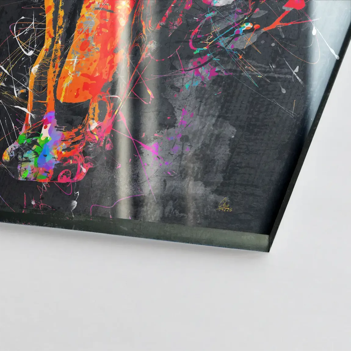 Bunter Elefant Acrylglasbild