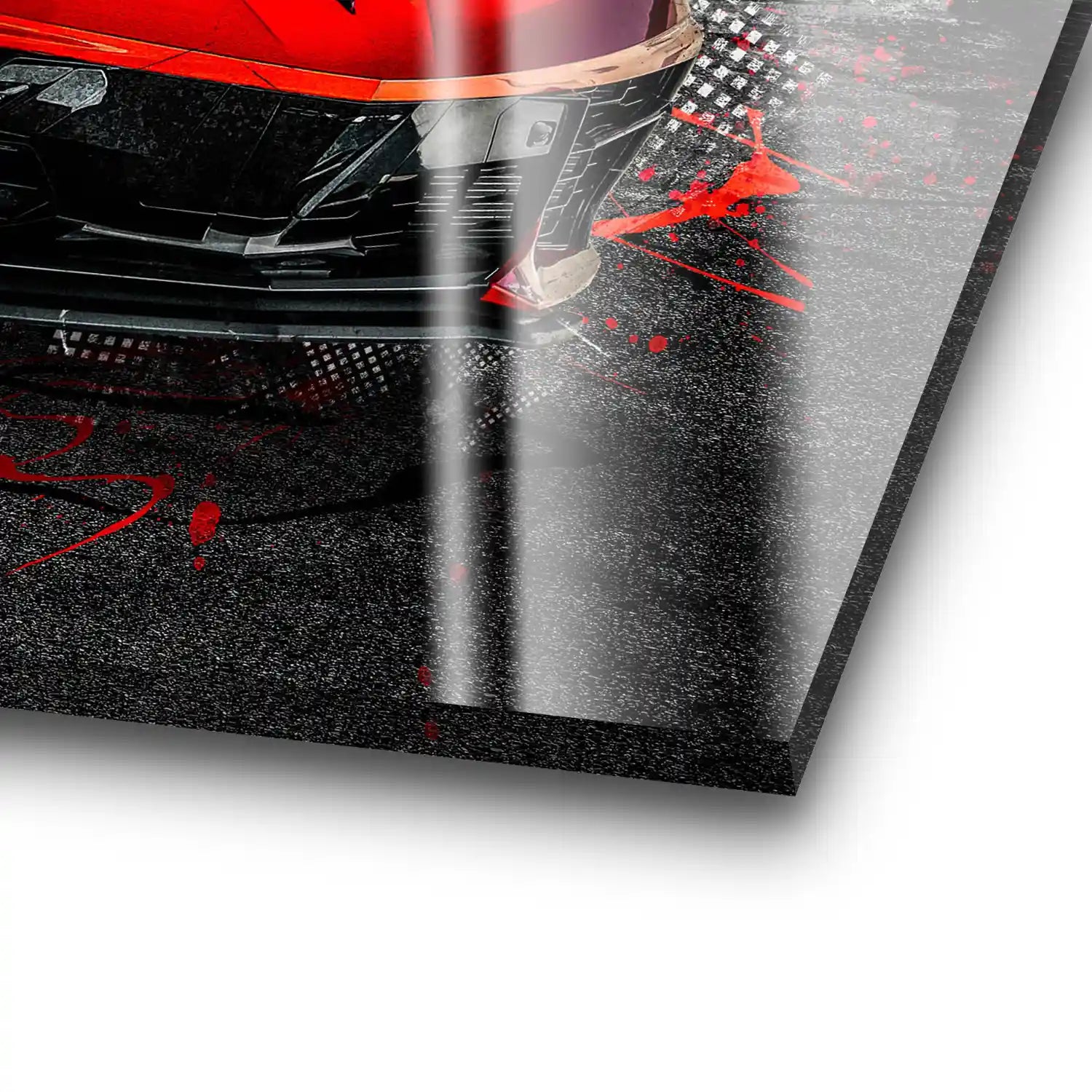 Corvette C8 Abstrakt Rot Acrylglas Bild INGALERIE