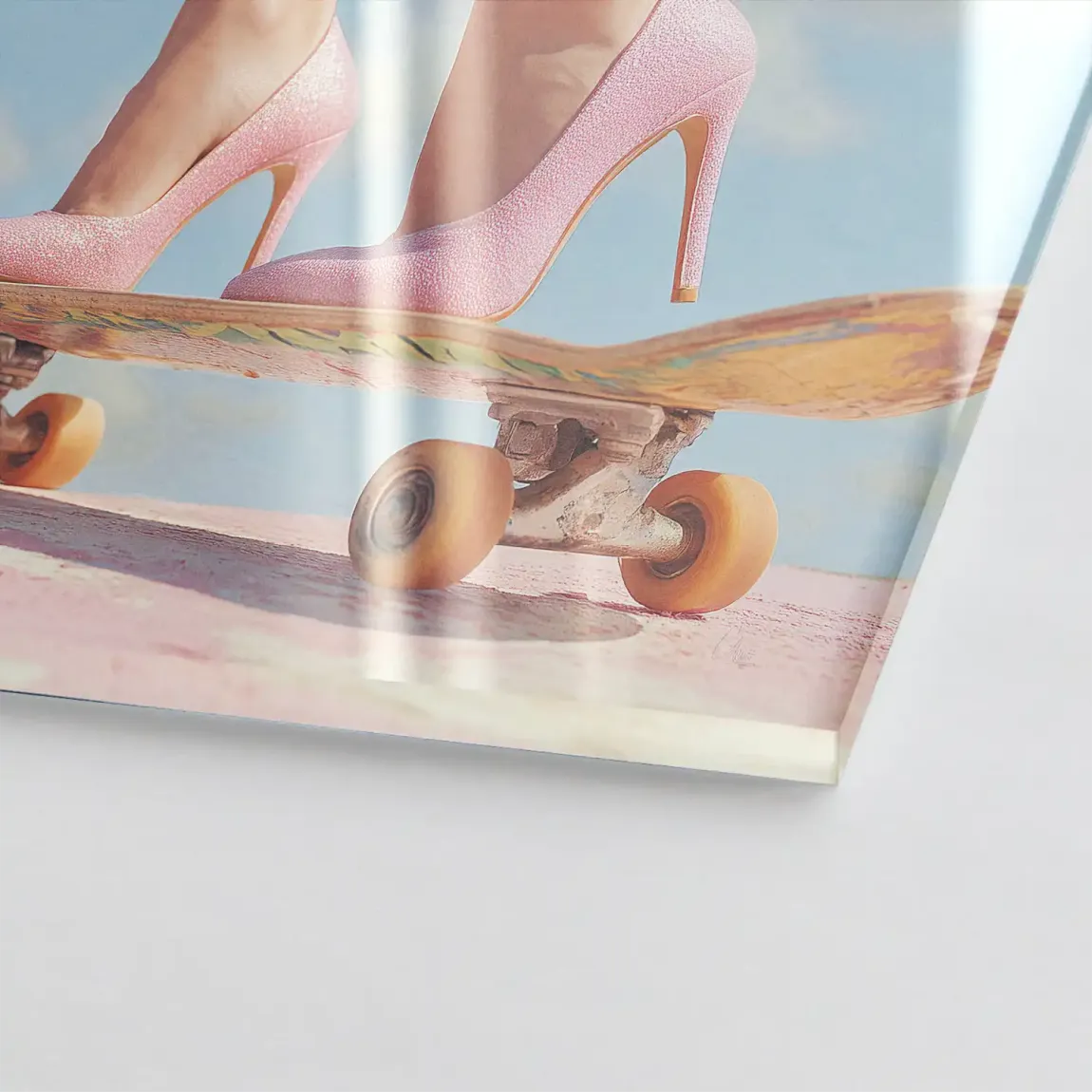 Pink Skate Acrylglasbild
