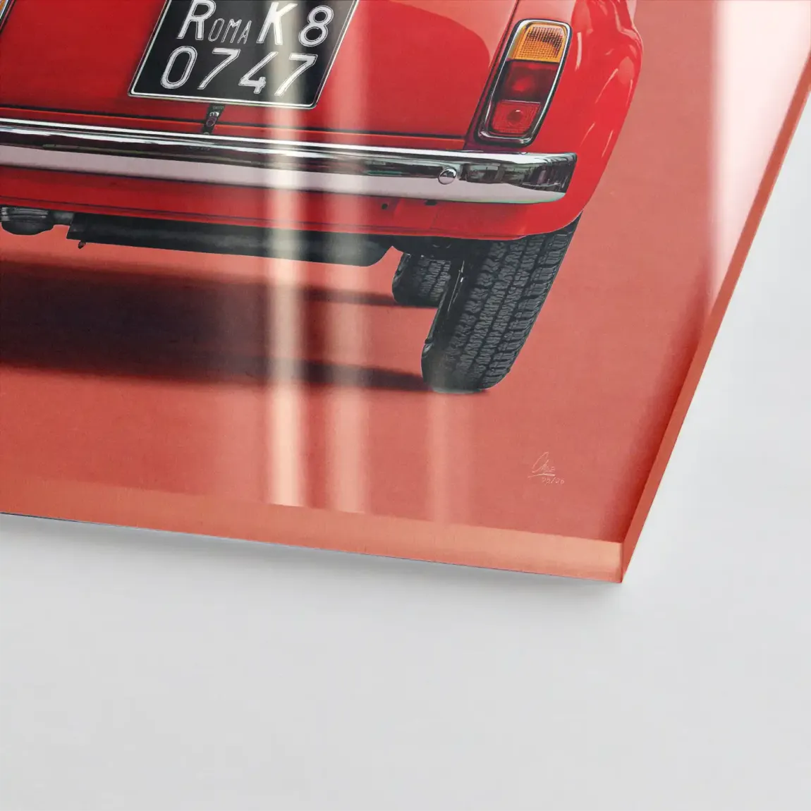 Fiat 500 Rosso Acrylglasbild