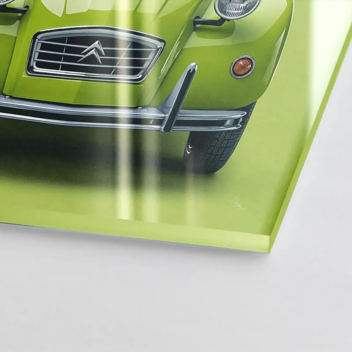 Green Citroen 2CV Acrylglasbild